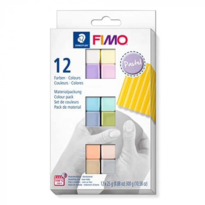 Pastel Renklerde 25 Gr x 12 Blok Modelleme Kili Seti