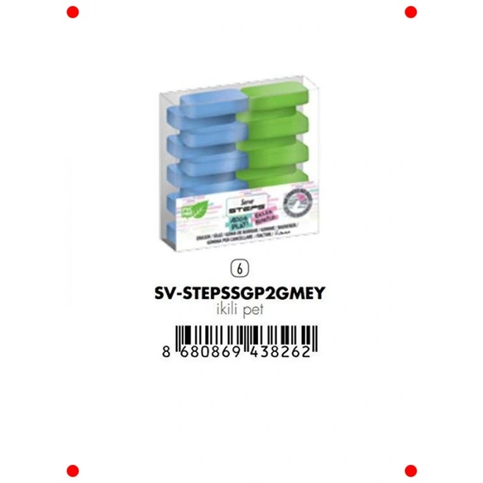 Pastel Renkli Adım Silgi Seti (2 Adet)