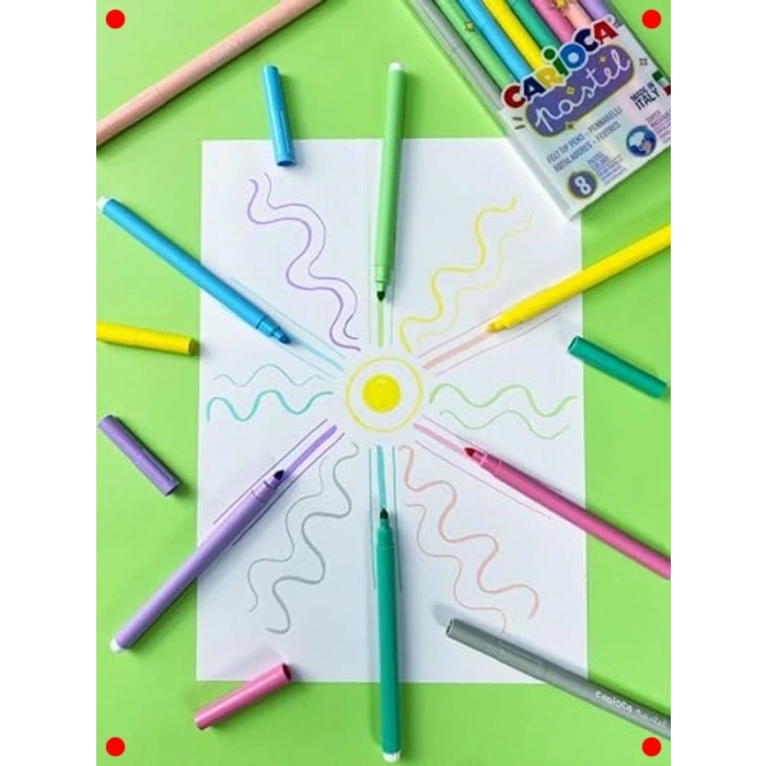 Pastel Süper Yıkanabilir Keçeli Kalem 8li Set