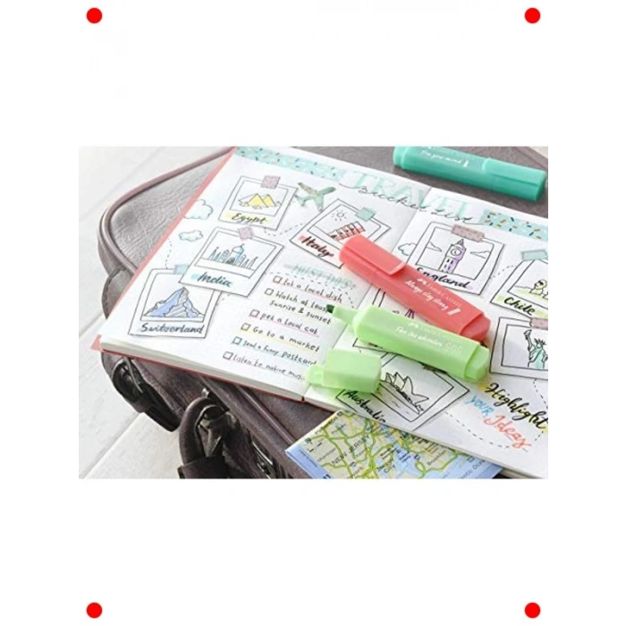 Pastel Tonlarda Fosforlu Kalem Seti, 4lü