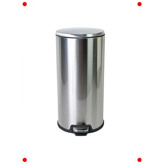 Pedallı Çöp Kovası 20 Litre - Beyaz Dış Siyah İç - Modern