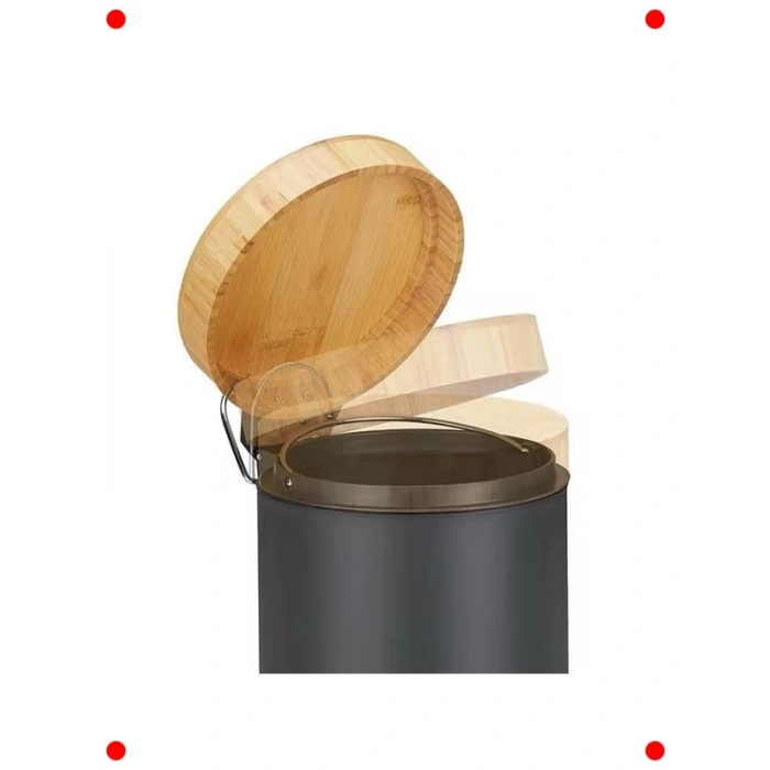 Pedallı Yumuşak Kapanan Metal Çöp Kovası (3L) - Siyah