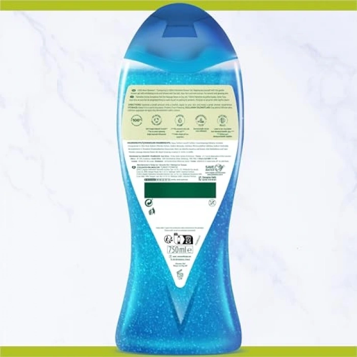 Peeling Etkili Banyo ve Duş Jeli, Okyanus Kokulu, 750 ml