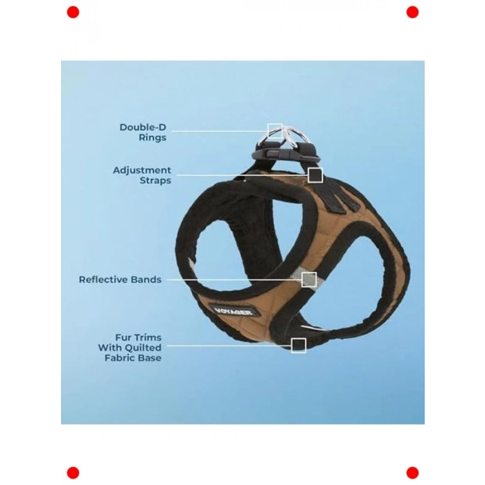 Pelüş Yelek Köpek Koşumu - Bej S Beden