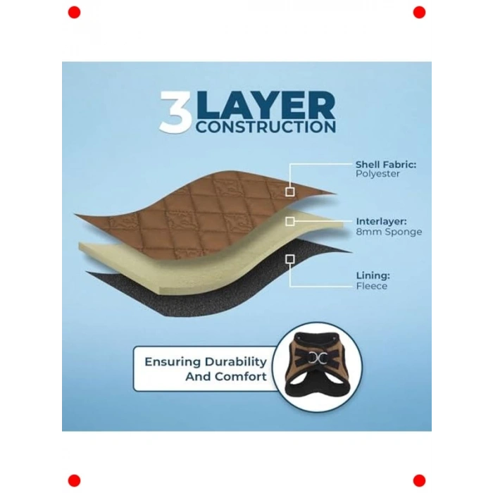 Pelüş Yelek Köpek Koşumu - Bej S Beden