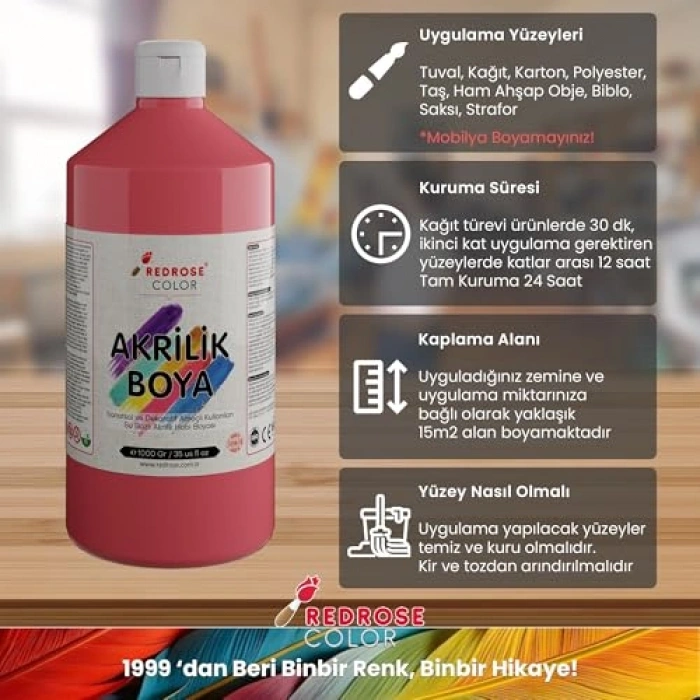 Pembe Akrilik 1000 gr, Sanat Projeleri İçin