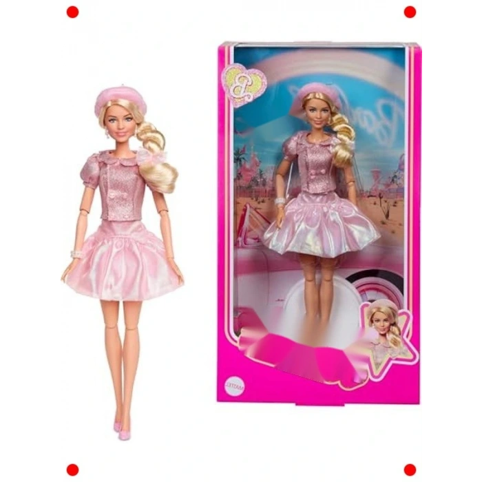 Pembe Bereli Şık Bebek Figürü