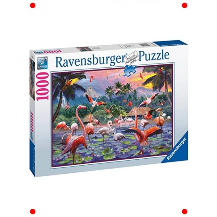 Pembe Flamingolar 1000 Parça Sanatsal Yapboz