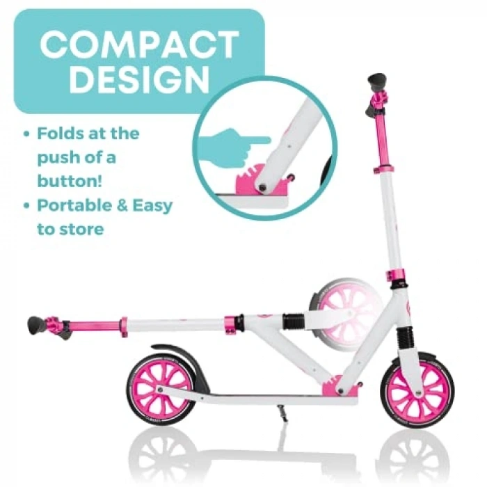 Pembe Katlanabilir Scooter, Taşıması Kolay ve Pratik