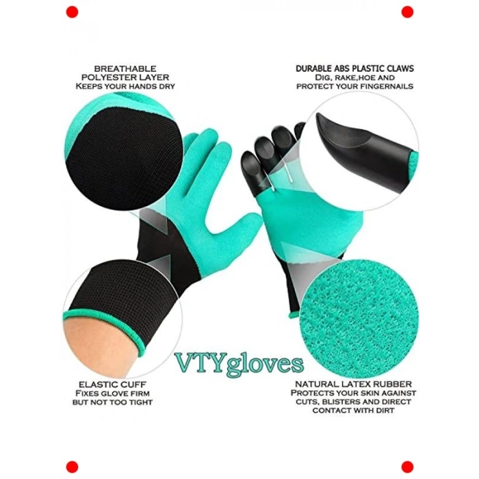 Pençeli Su Geçirmez Bahçe Eldiveni