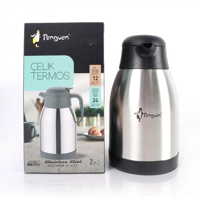 Penguen 2 Litre Çelik Termos Png-1200p, Penguen Çay Termosu