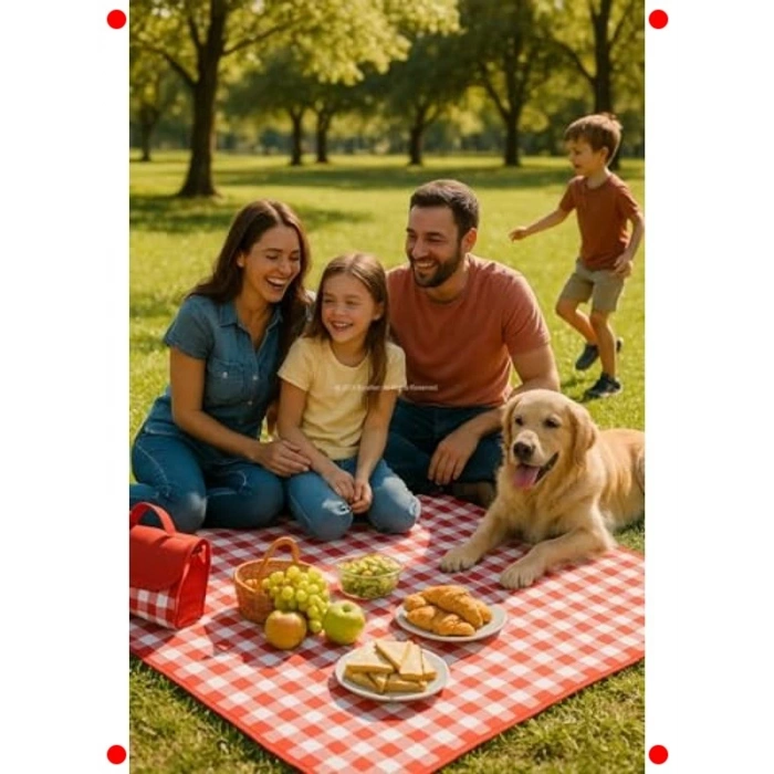 Piknik Örtüsü, 205x160 cm, Su Geçirmez, Katlanabilir