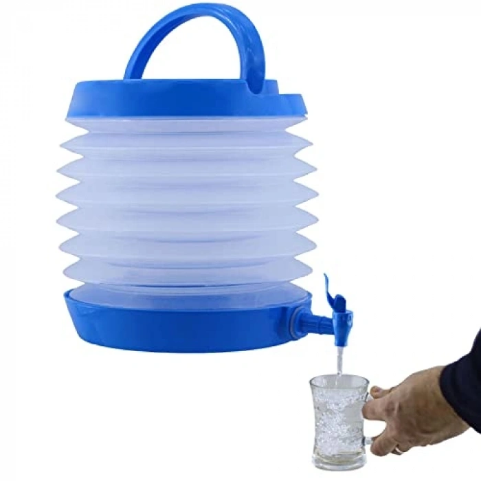 Piknik ve Kamp İçin 5.5 Litre Kapasiteli Katlanabilir Su Sebili