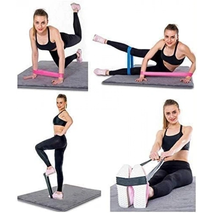 Pilates Squat Bandı, Hafif, Orta ve Sert Direnç Seçenekleriyle Evde Kullanım İçin