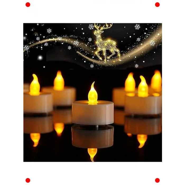 Pilli LED Tealight Mum (6 Adet) - Sıcak Sarı Işık