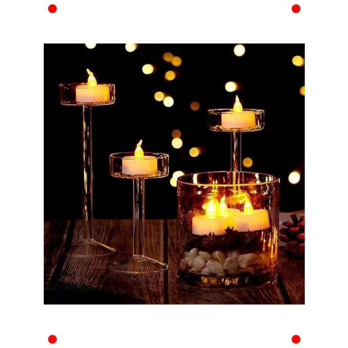 Pilli LED Tealight Mum (6 Adet) - Sıcak Sarı Işık