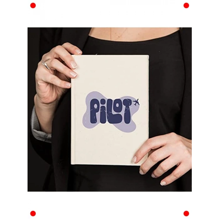 Pilota Özel Uçak Tasarımlı Kanvas Kapak Defter