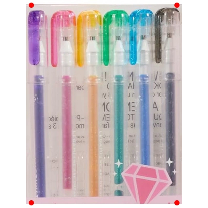 Pırıltılı Jel Kalem Seti - 6 Renk
