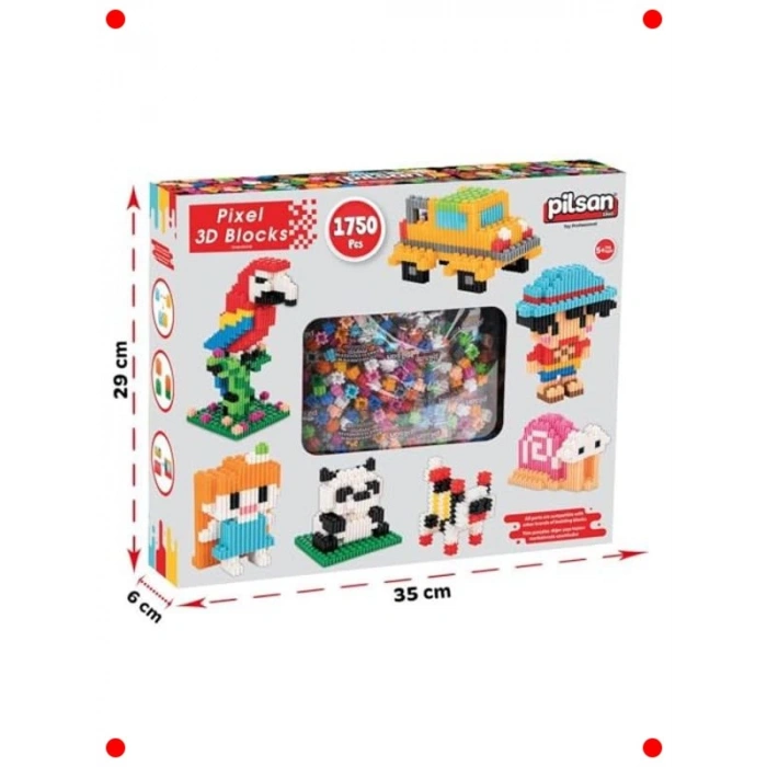 Pixel Görünümlü 3 Boyutlu Yapı Blokları Seti
