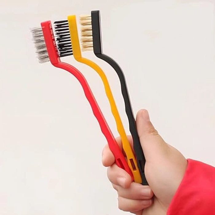 Plastik Çok Amaçlı 3lü Mutfak Tezlik Tel Fırça Seti