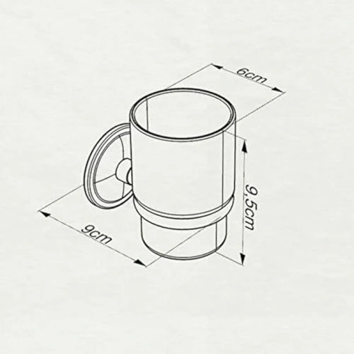 Plastik Hazneli Duvara Monte Diş Fırçalık, Siyah