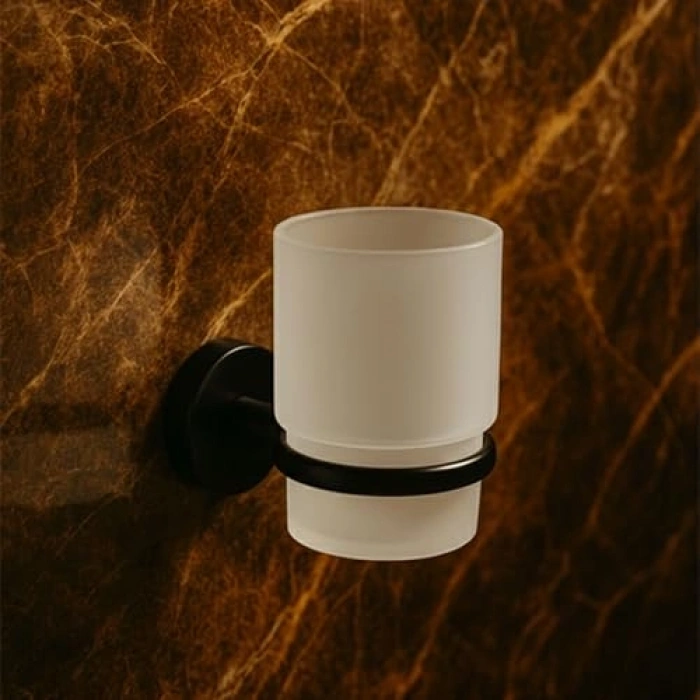 Plastik Hazneli Duvara Monte Diş Fırçalık, Siyah