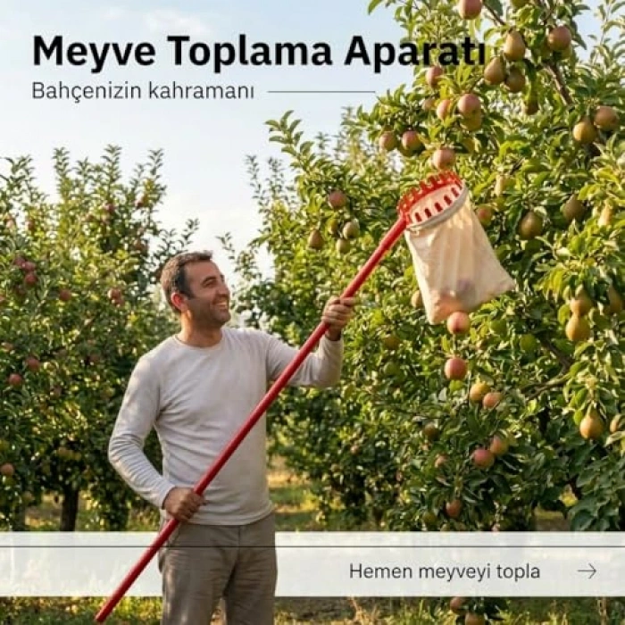 Plastik Meyve Toplama Aparatı, Bez Torbalı