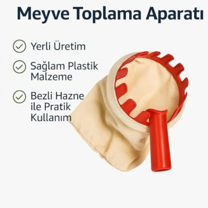 Plastik Meyve Toplama Aparatı, Bez Torbalı