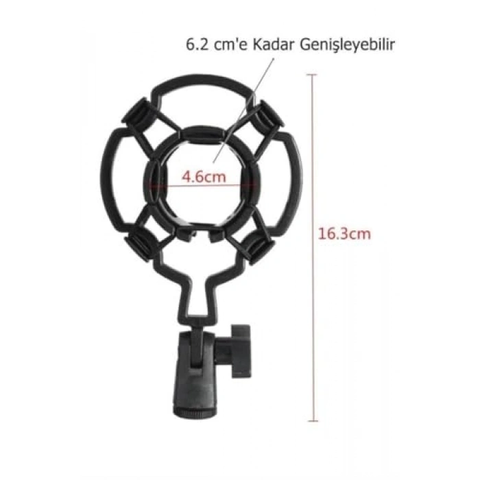 Plastik Shock Mount ile Stüdyo Mikrofon Tutucu