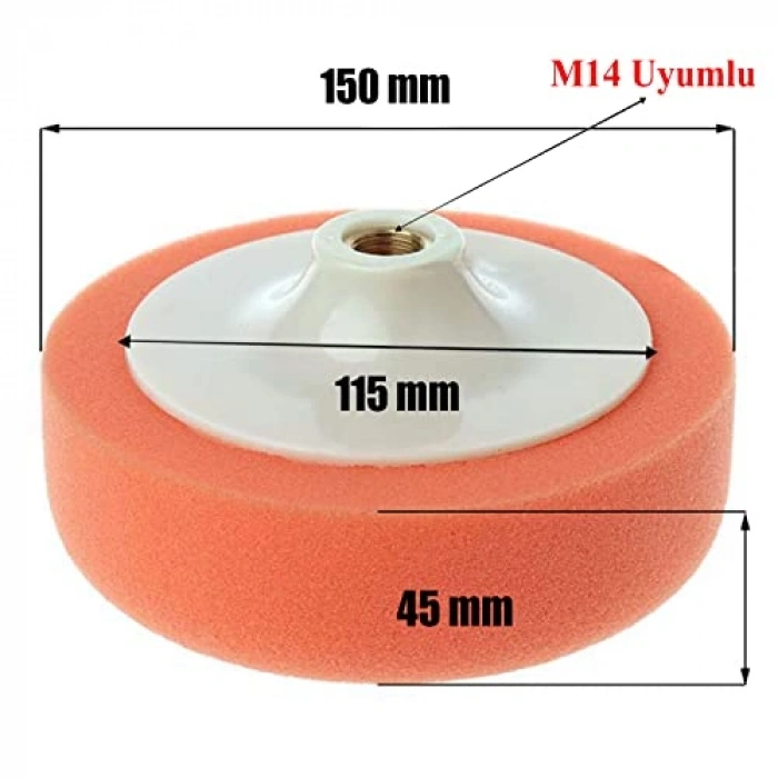 Polisaj Keçesi Zımpara Tabanlı M14 Matkap Aparatı