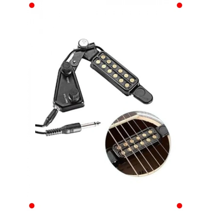 Portatif Gitar Manyetiği Mikrofonu Volüm/Ton Kontrollü