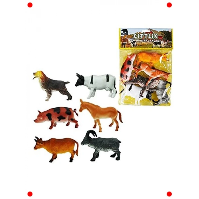 Poşetli 6lı Çiftlik Hayvanları Oyun Seti