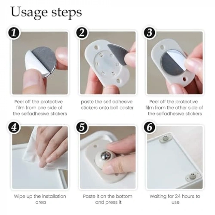 Pratik Bilyeli Eşya Kaydırma Aparatı, 4lü Set