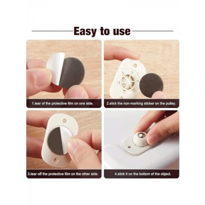 Pratik Bilyeli Eşya Kaydırma Aparatı, 4lü Set