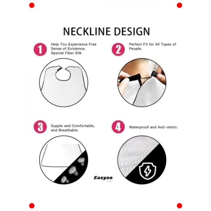 Pratik Evde Saç Sakal Tıraş Önlüğü - Siyah