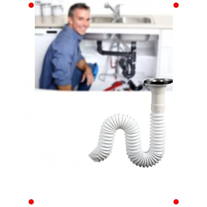 Pratik Körüklü Plastik Lavabo Gider Hortumu