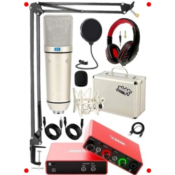 Premium Stüdyo Seti: Mikrofon, Ses Kartı, Kulaklık
