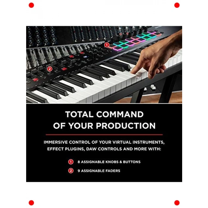 Profesyonel 61 Tuş MIDI Kontrolcü (DAW Entegre)