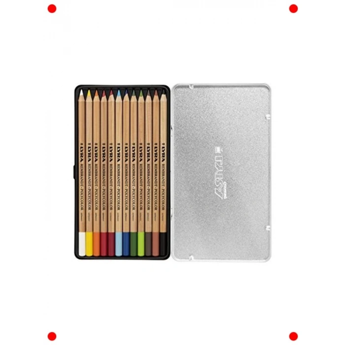 Profesyonel Kuruboya Kalem Seti, 12li Metal Kutu