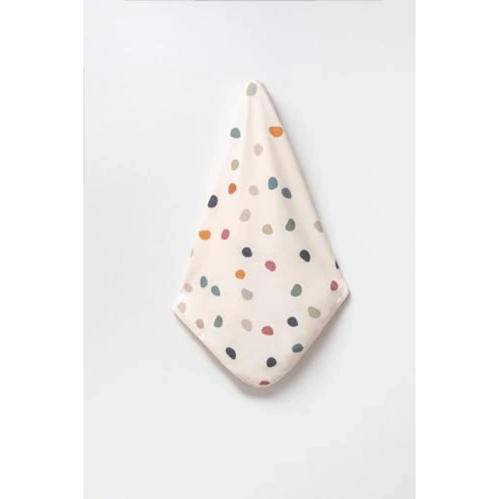 Puantiyeli Çift Katlı Bebek Battaniyesi, %100 Pamuklu