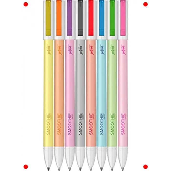 Pürüzsüz Jel Kalem Seti (8 Adet) - Canlı Renkler