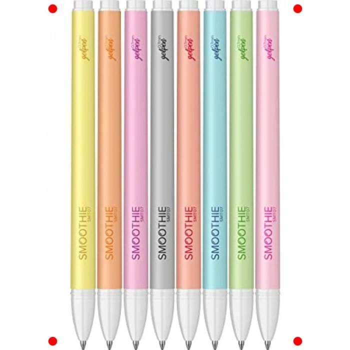 Pürüzsüz Jel Kalem Seti (8 Adet) - Canlı Renkler