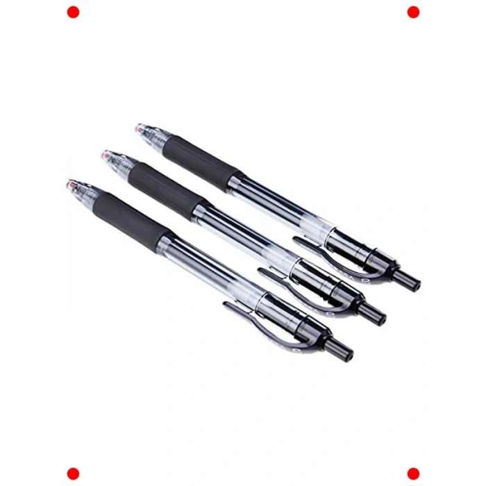 Pürüzsüz Jel Mürekkepli Kalem Seti – Siyah (3 Adet)