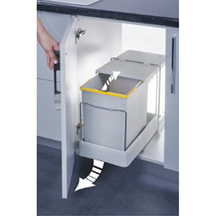 Raylı 20 Litre Kapasiteli Dolap İçi Çöp Kovası, Pratik Kullanım