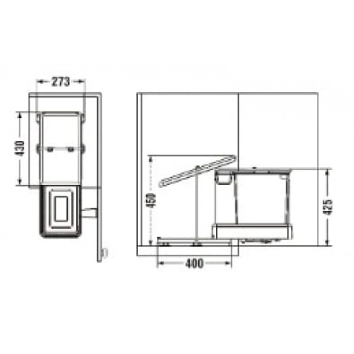 Raylı 20 Litre Kapasiteli Dolap İçi Çöp Kovası, Pratik Kullanım