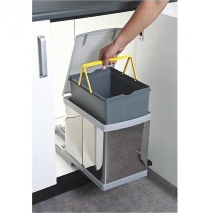 Raylı Dolap İçi Çöp Kovası, 16 Litre Kapasite