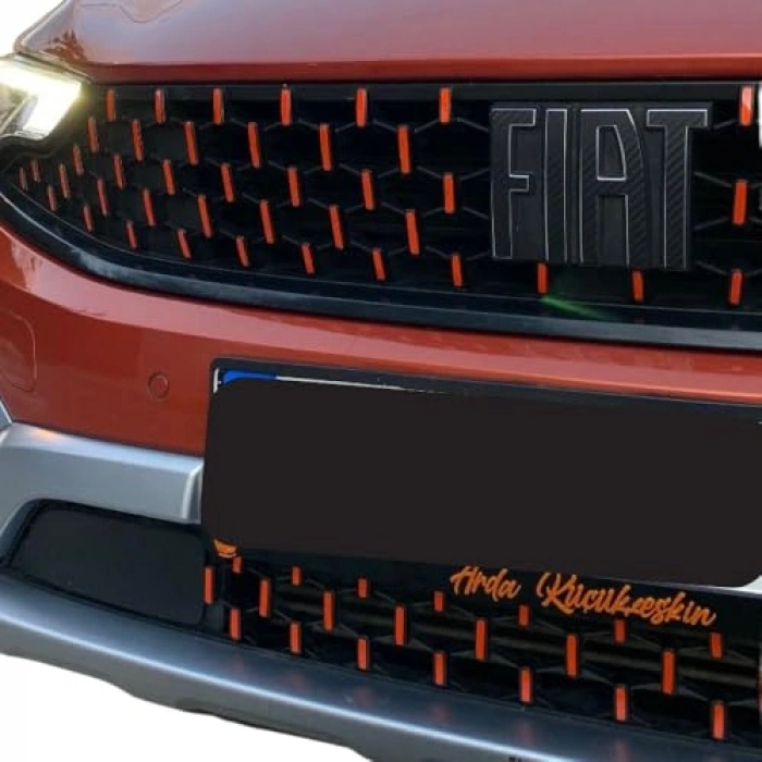 Reflektif Turuncu Şablonlu Ön Panjur Sticker Seti