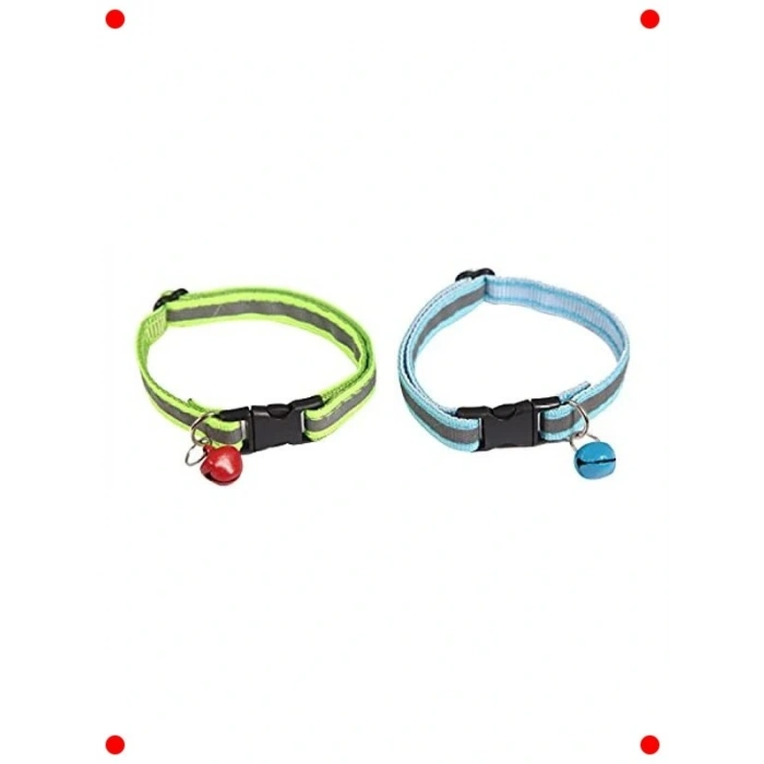 Reflektörlü ve Zilli Evcil Hayvan Tasması (2 Adet)