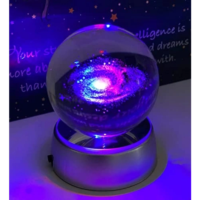 Renk Değiştiren LED Işıklı Kristal Cam Gece Lambası