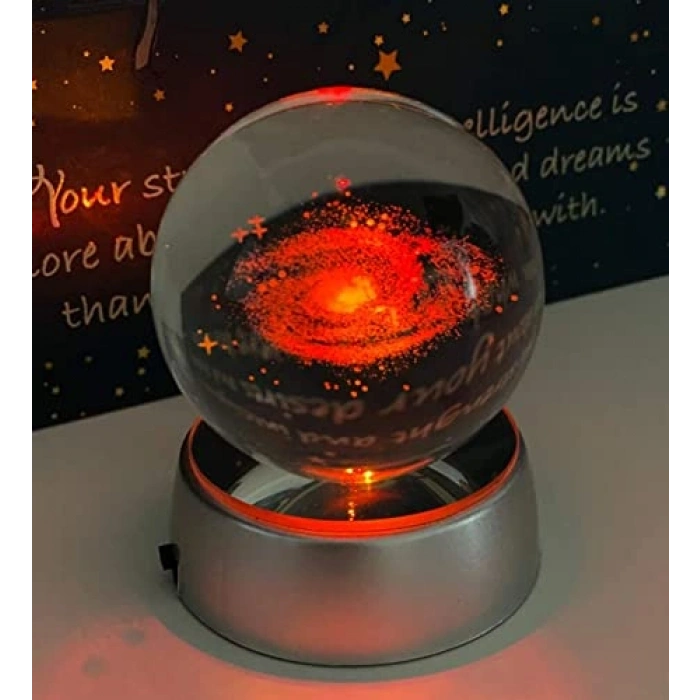 Renk Değiştiren LED Işıklı Kristal Cam Gece Lambası